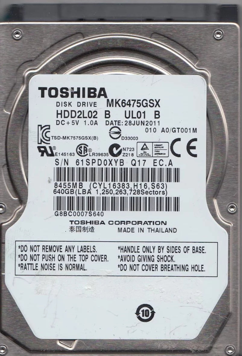 640GB SATA 2.5 Hard Drive R13286
