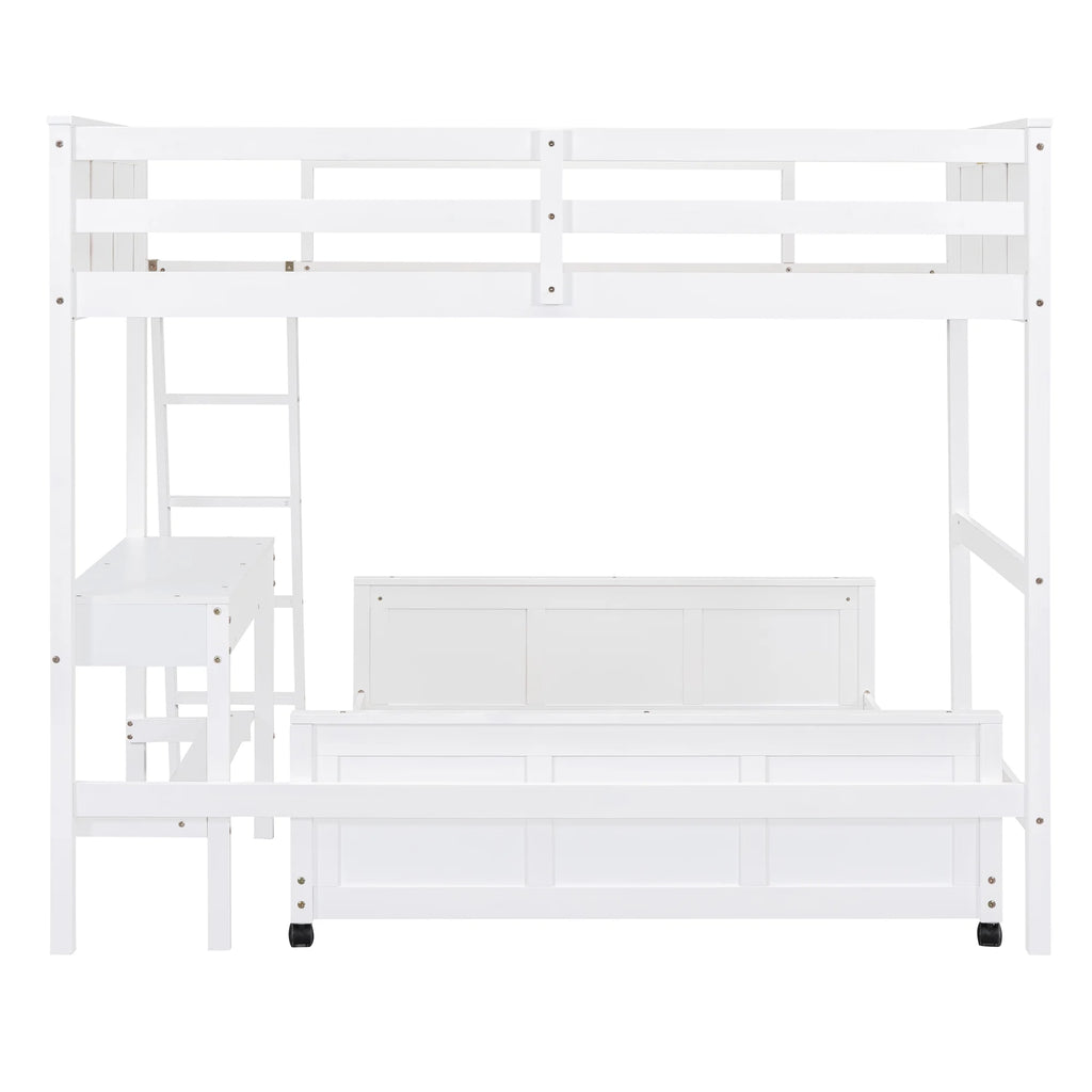 Twin Over Full Bunk Bed with Desk and Storage Drawers Q426505