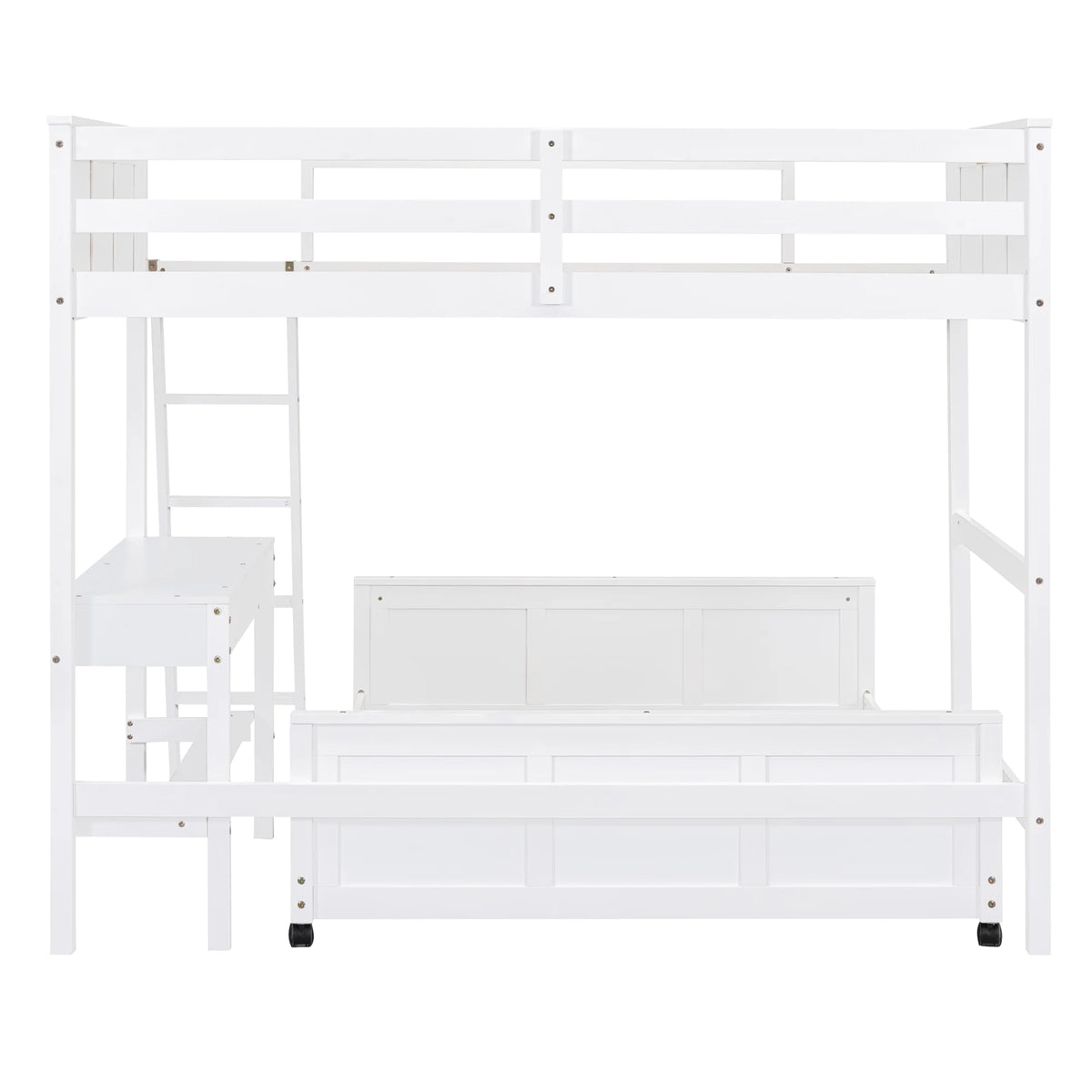 Twin Over Full Bunk Bed with Desk and Storage Drawers Q426505