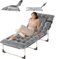 Portable Folding Camping Cot, 5-Position Reclining Lounge Chair with Pillow R8834