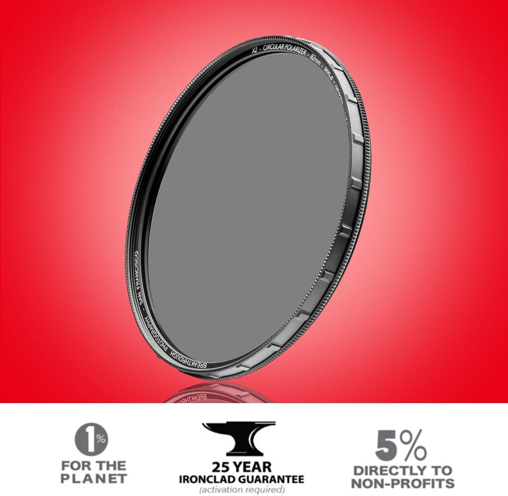77mm CPL Circular Polarizing Filter for Camera Lenses with Lens Cloth, Pack of 2 T427