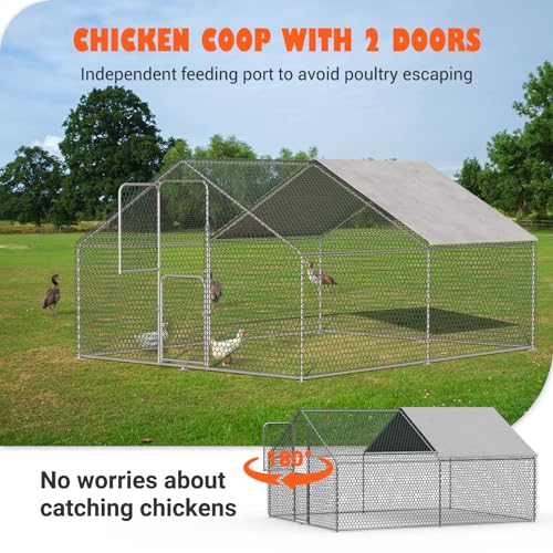 Large Walk in Metal Chicken Coop for 10 Chickens Z50552