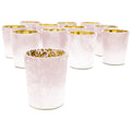 Pink Frosted Ombre Mercury Glass Votive Candle Holders Set of 12 W8685