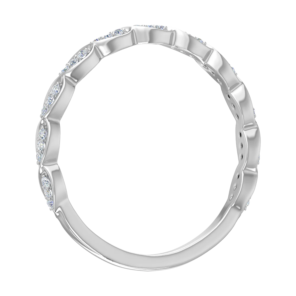 14K White Gold Diamond Eternity Wedding Band Ring H5521