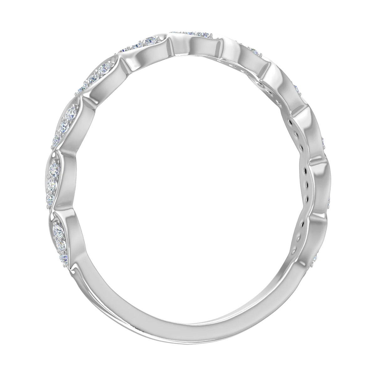 14K White Gold Diamond Eternity Wedding Band Ring H5521