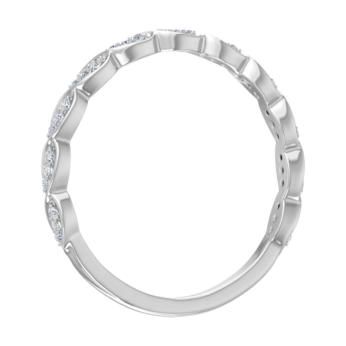 14K White Gold Diamond Eternity Wedding Band Ring H5521