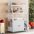 Cat Litter Box Enclosure with Storage Shelves Wooden Hidden Cat Cabinet R49864