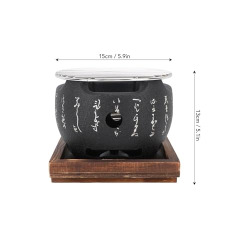 Mini Portable Round Aluminum Alloy Charcoal Hibachi Grill W27296