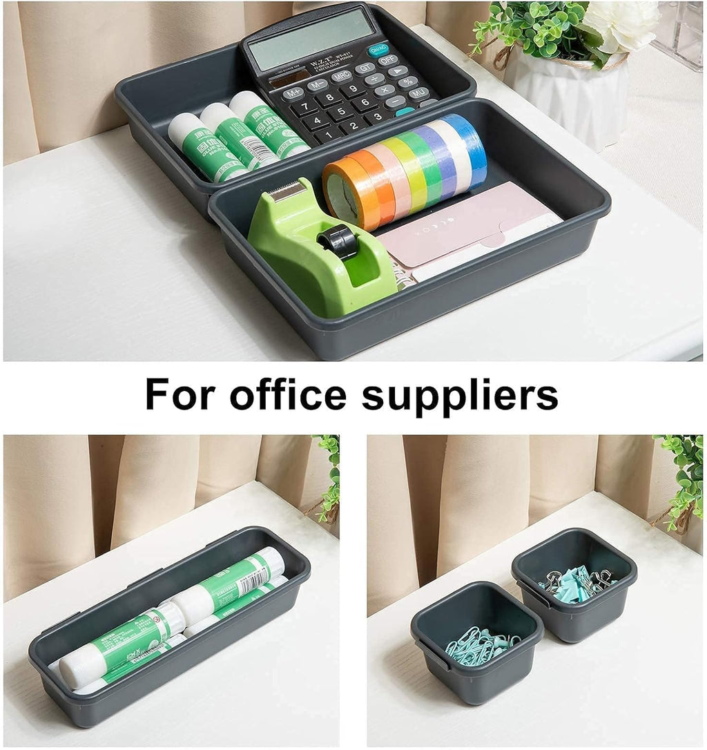 8 PCS Clear Plastic Drawer Organizer Trays Q7976