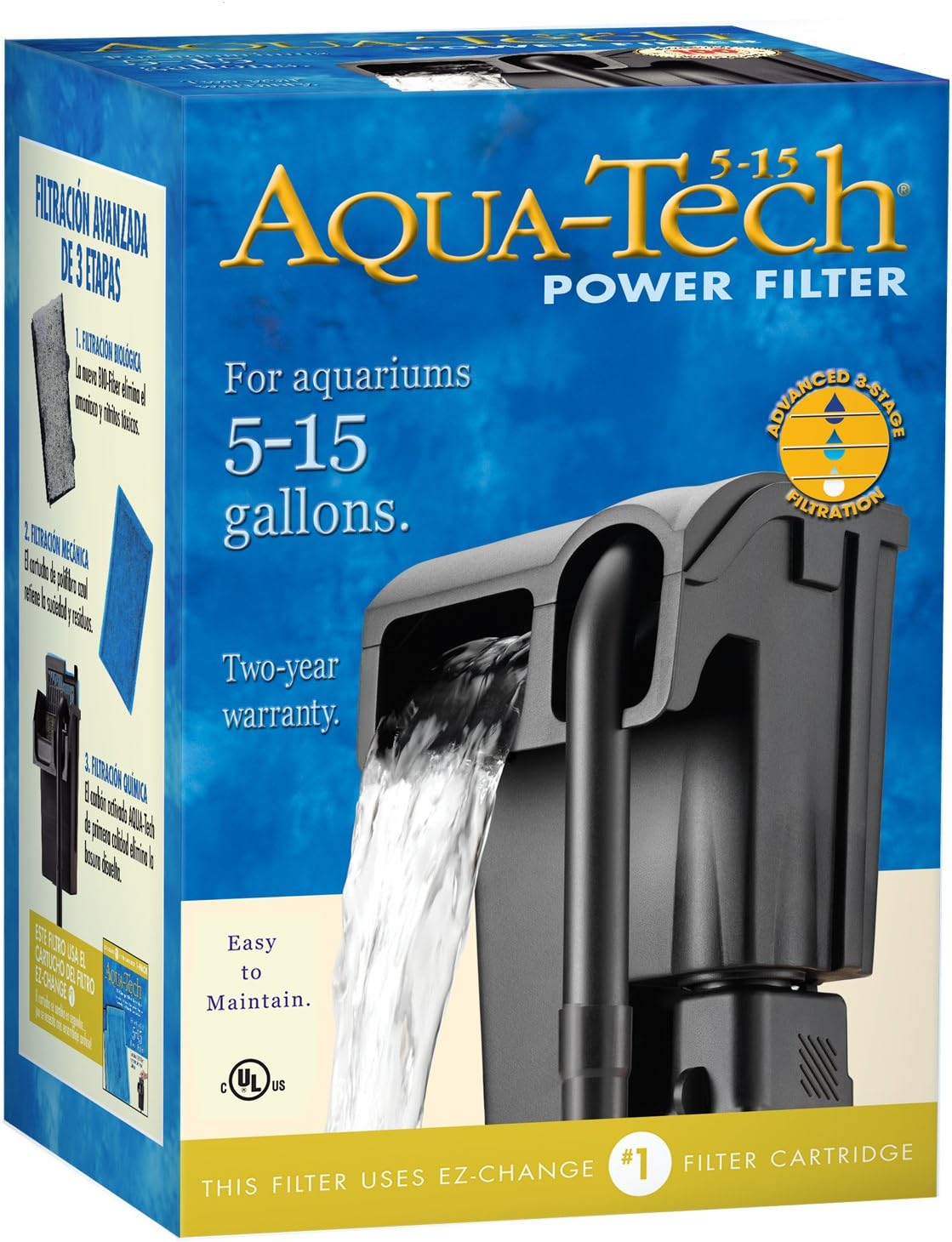 Aquarium Power Filter with Filter Cartridge S37836