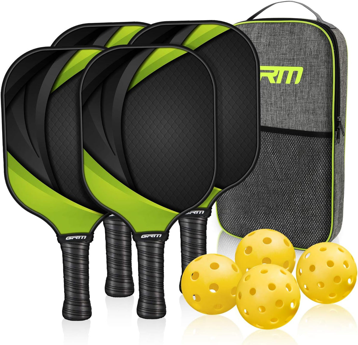 Set of 4 Graphite Pickleball Paddles with Carry Bag H41947
