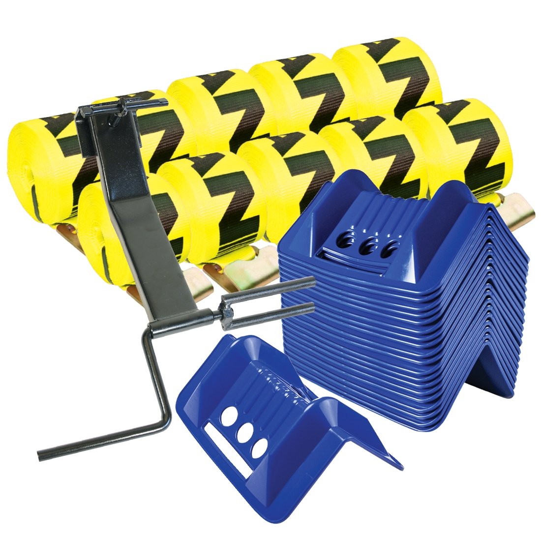Flat Hook Winch Strap Kit 4 Inch x 30 Foot Yellow 5,000 Pound Safe Working Load L503173