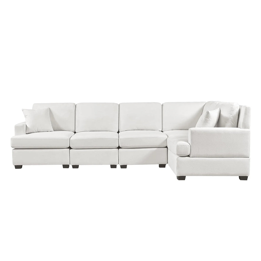 White Convertible L Shaped Sofa Y33256