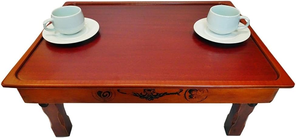 Multi Folding Wooden Tea Table, Brown, Pack of 2 L383306
