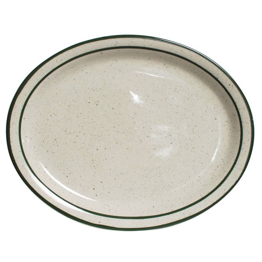 Emerald Green Speckle Oval Platter A71648