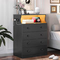 Black 4 Drawer Dresser with Charging Station B62572