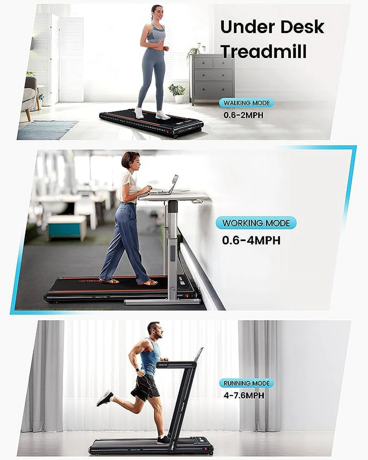 2.5HP Walking Pad Treadmill with Remote Control N12427