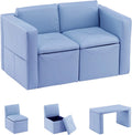 Kids 2-in-1 Sofa Convert to Table & 2 Chairs with Storage Box B580