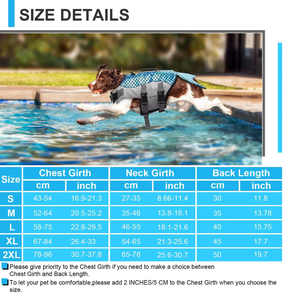 Dog Life Jacket with Rescue Handle, Reflective Adjustable Life Vest K816