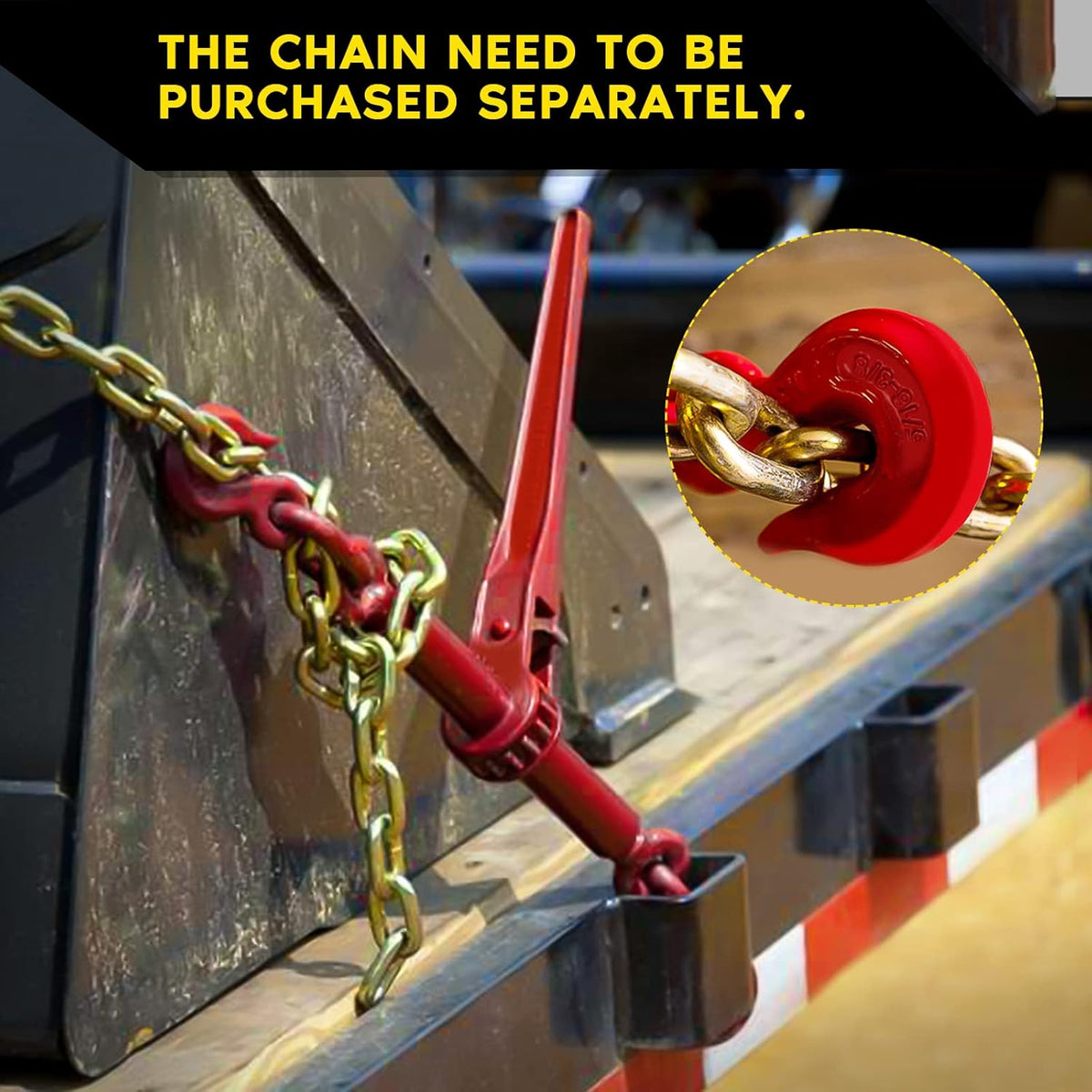 Ratchet Chain Binder 3/8-1/2 Inch, 2 Pack, 9200 LBS Working Load Capacity B193247