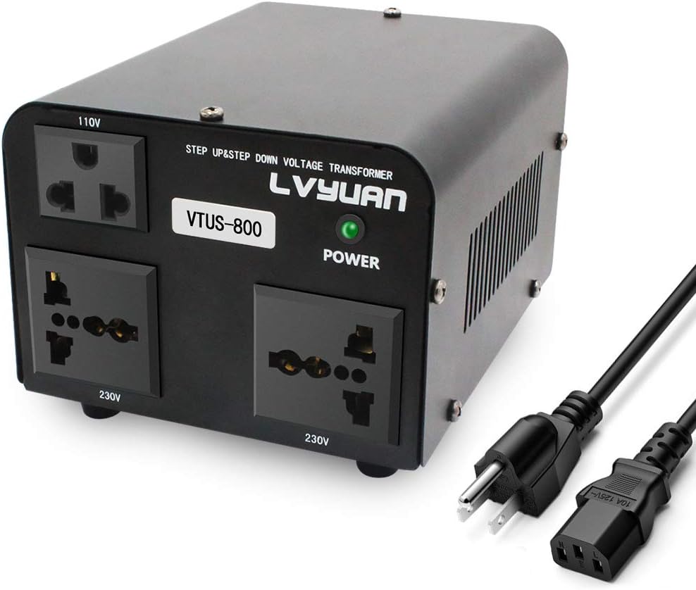 Voltage Transformer Converter 800 Watt Step Up/Down with 1 US Outlets, 2 Universal Outlets Pack of 2 K6651