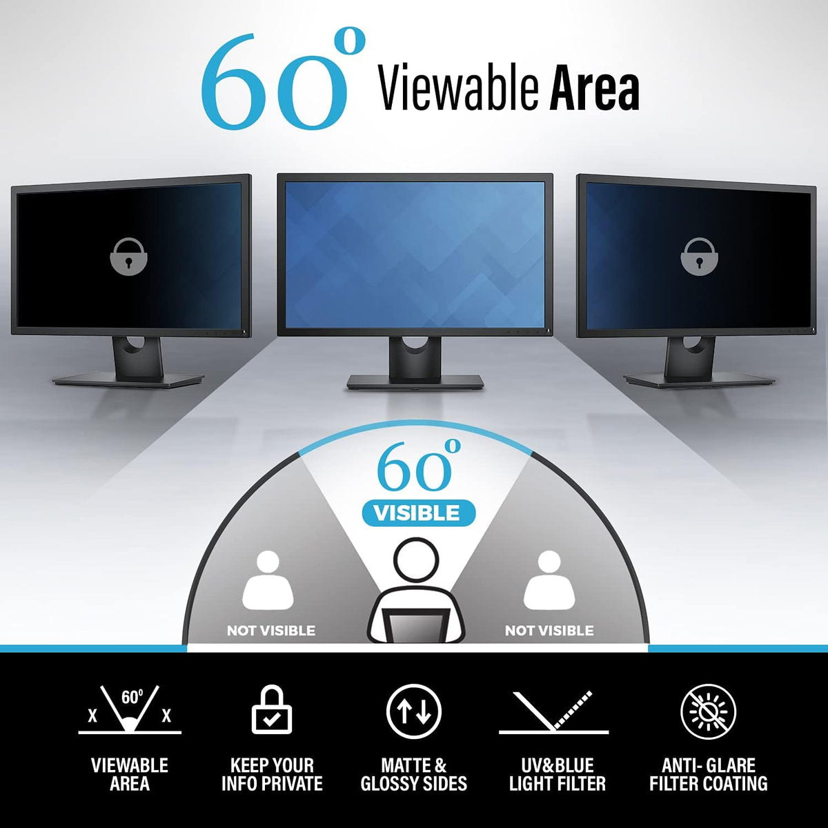 27 Inches Desktop Computer Widescreen Monitor Privacy Screen Filter V399