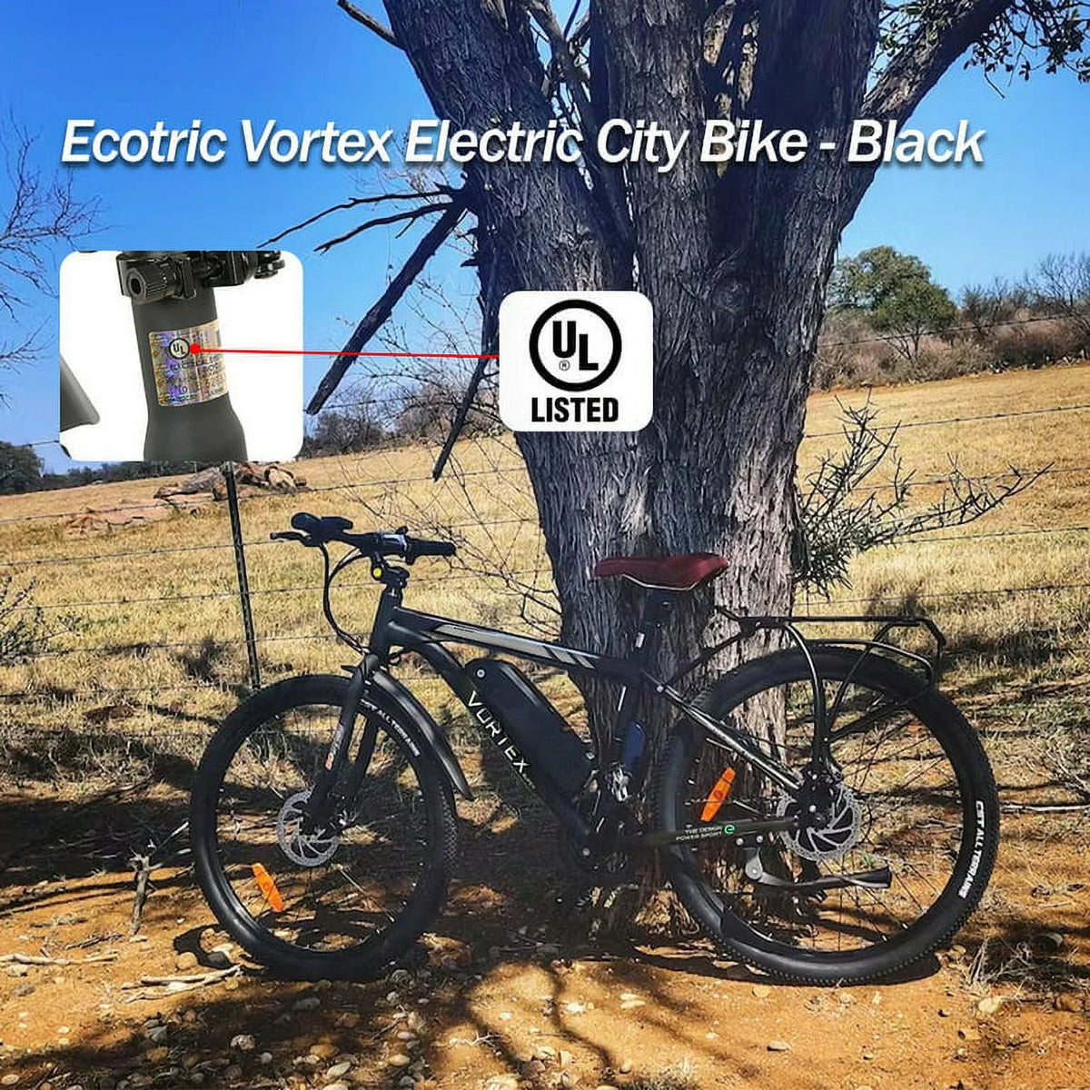 Black 26 In. 36 V 350 W 12.5 AH 7 Speed Electric Bike I670