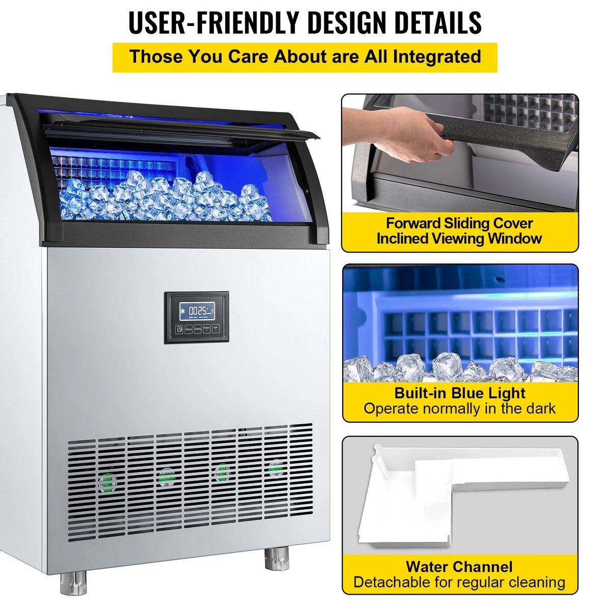 Commercial Ice Maker 200LBS/24H 55LBS Storage E5847