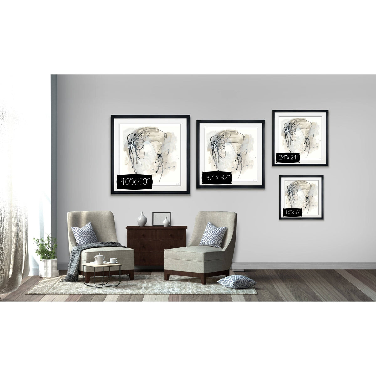 Framed Giclee Print 28x28 O95742