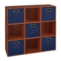 Cherry/Blue 9 Cubes Storage Set with 5 Canvas Bins O1765