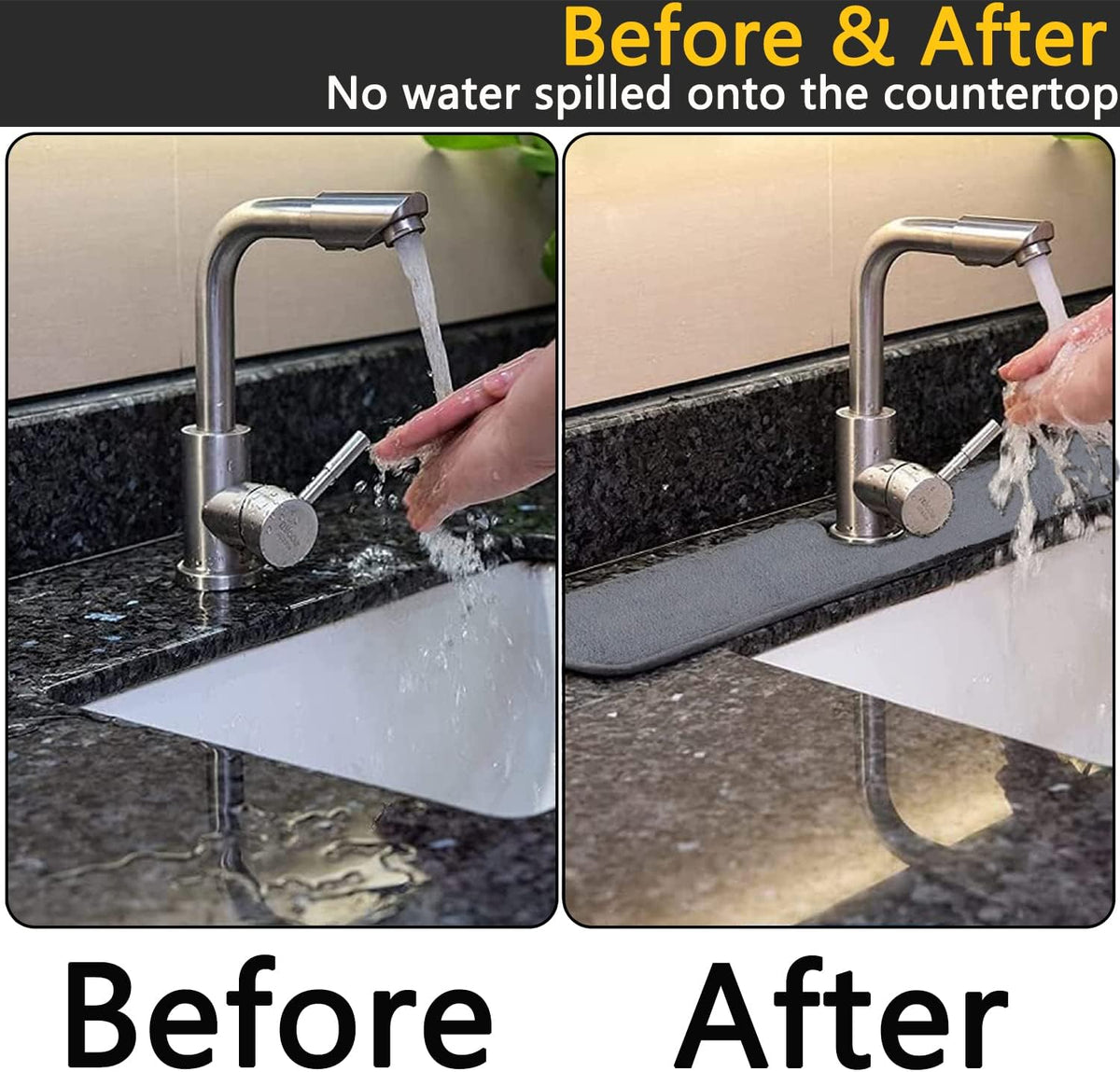 Absorbent Faucet Mat 24.8'' x 5.1'' 4 Pieces X770486