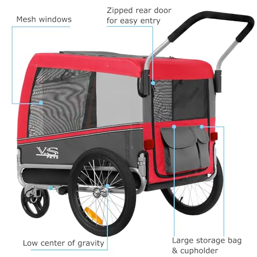 Large Dog Bike Trailer & Stroller for Dogs Up to 78 lbs V409