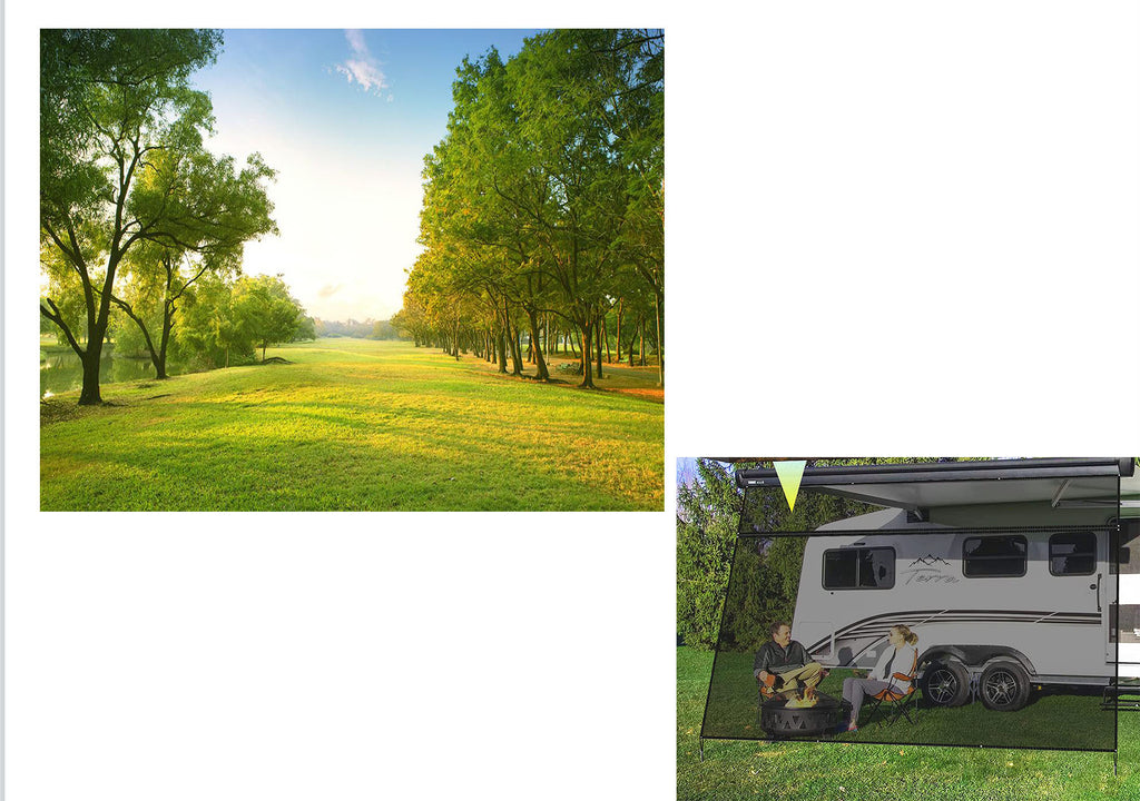 RV Awning Shade Screen 8x17.3’ with Zipper Q318489