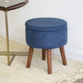 16" Velour Round Storage Ottoman B704
