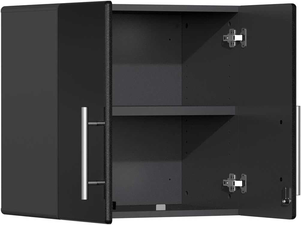 4-Piece Garage Wall Cabinet Kit in Midnight Black Metallic N285645
