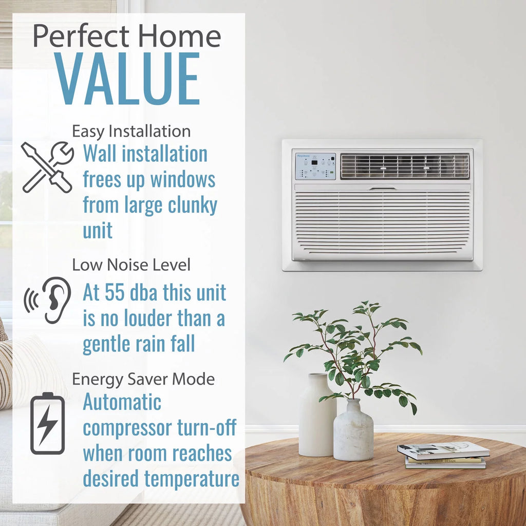 10,000 BTU 115-Volt Through-the-Wall Air Conditioner with Remote, White Y4676