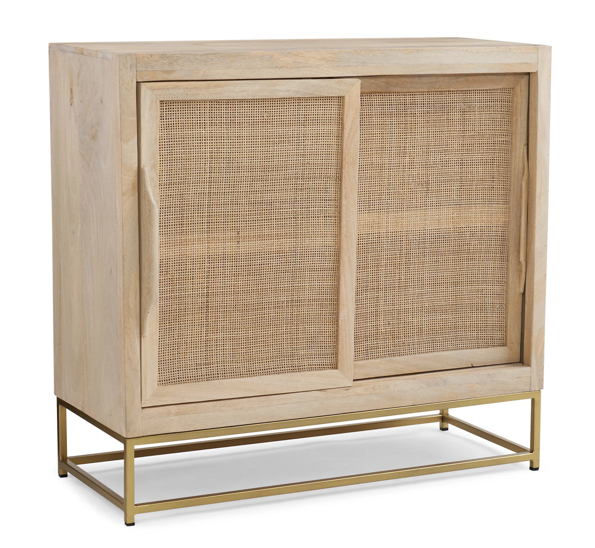 Rattan Sliding Doors Cabinet with Shelves G9724