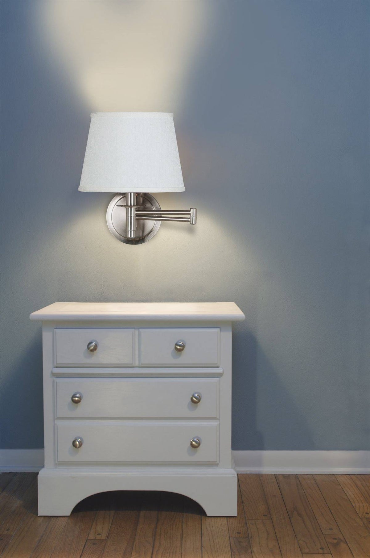 Brushed Steel Swing Arm Wall Lamp D9505