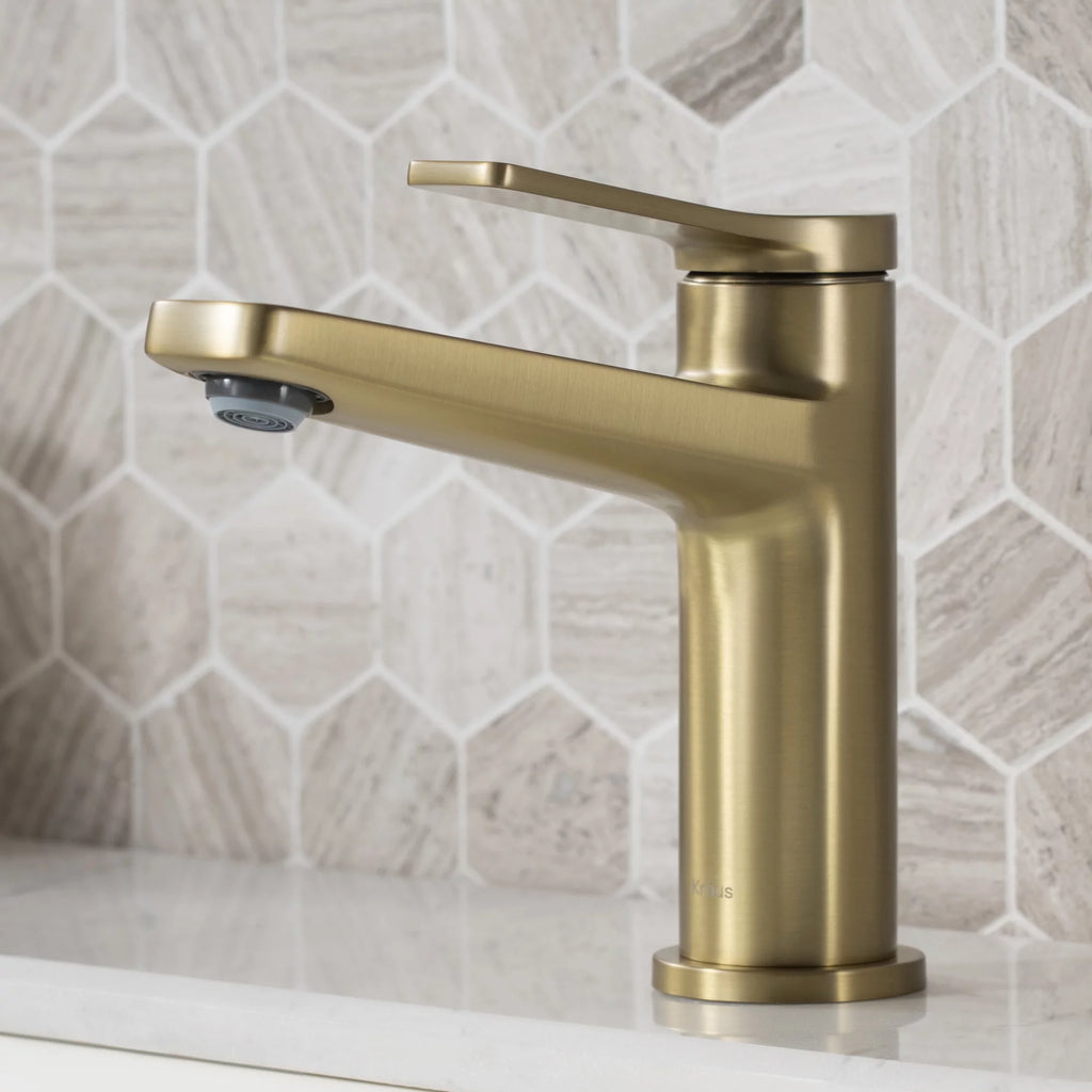 Single Handle Bathroom Faucet in Brushed Gold N120618