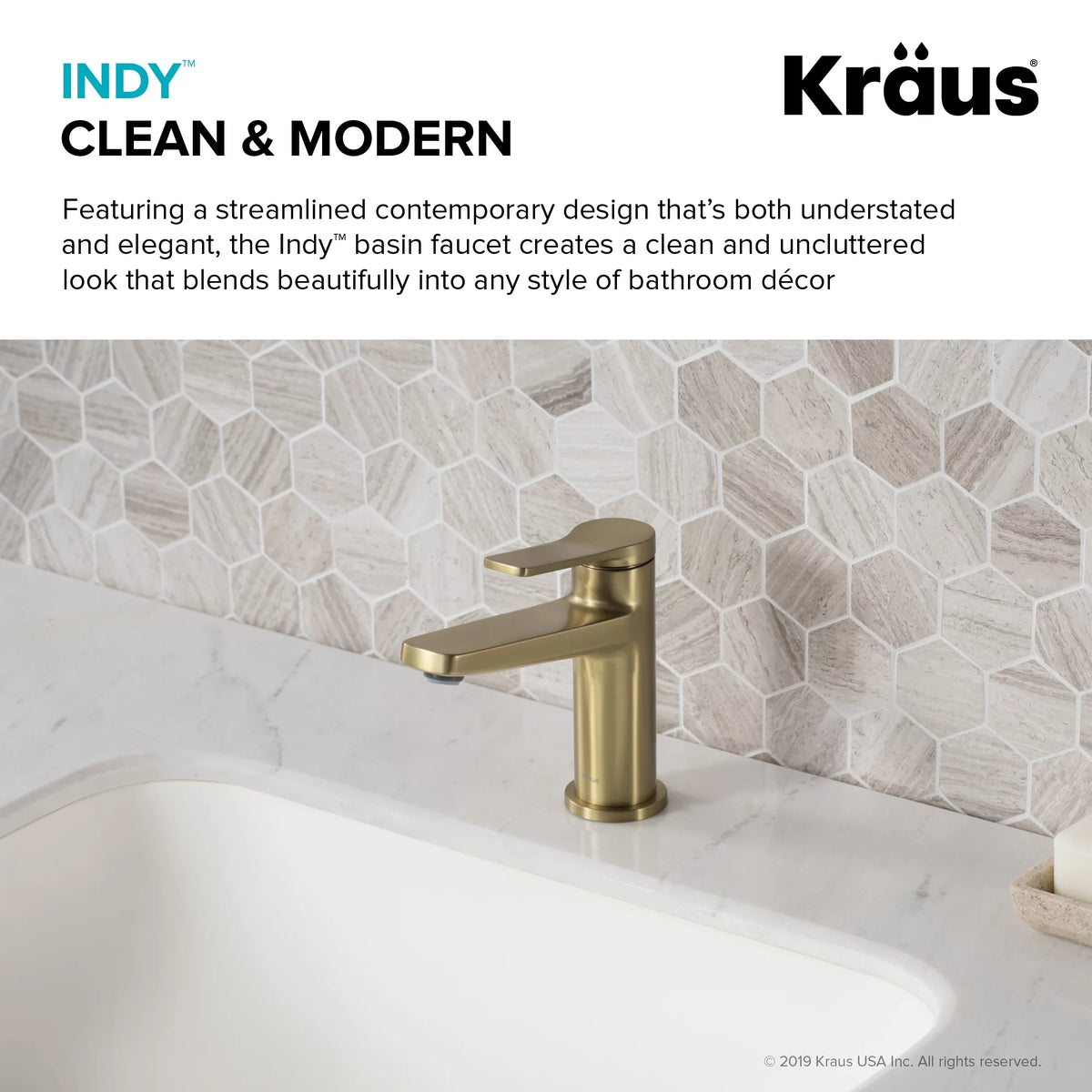 Single Handle Bathroom Faucet in Brushed Gold N120618