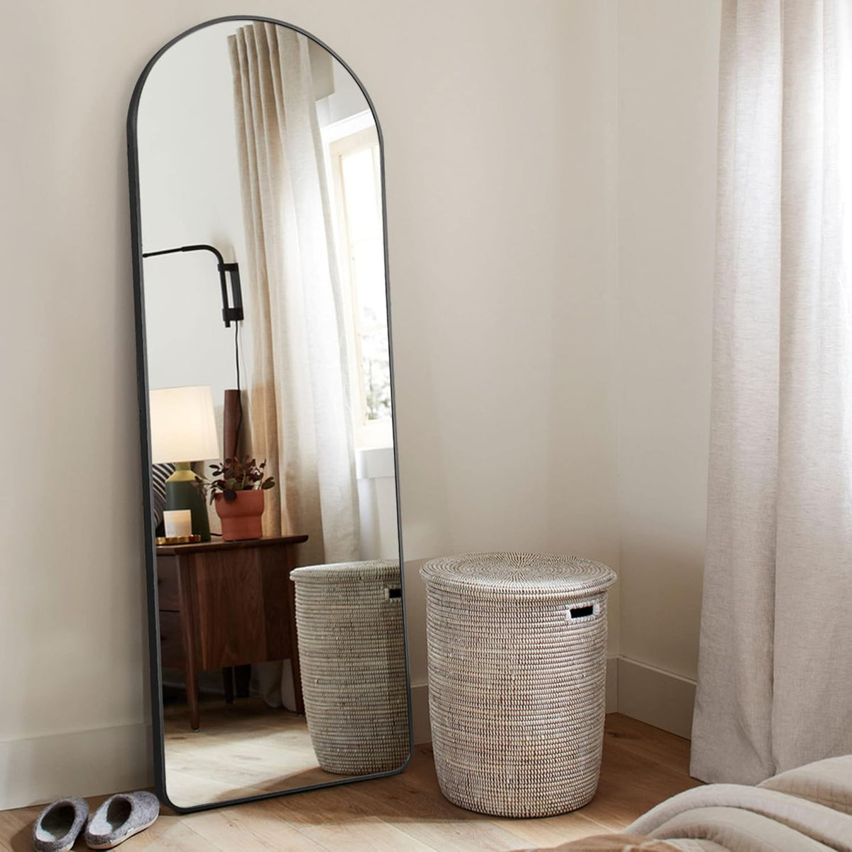 Gold Aluminum Alloy Frame Full Length Floor Mirror N18615