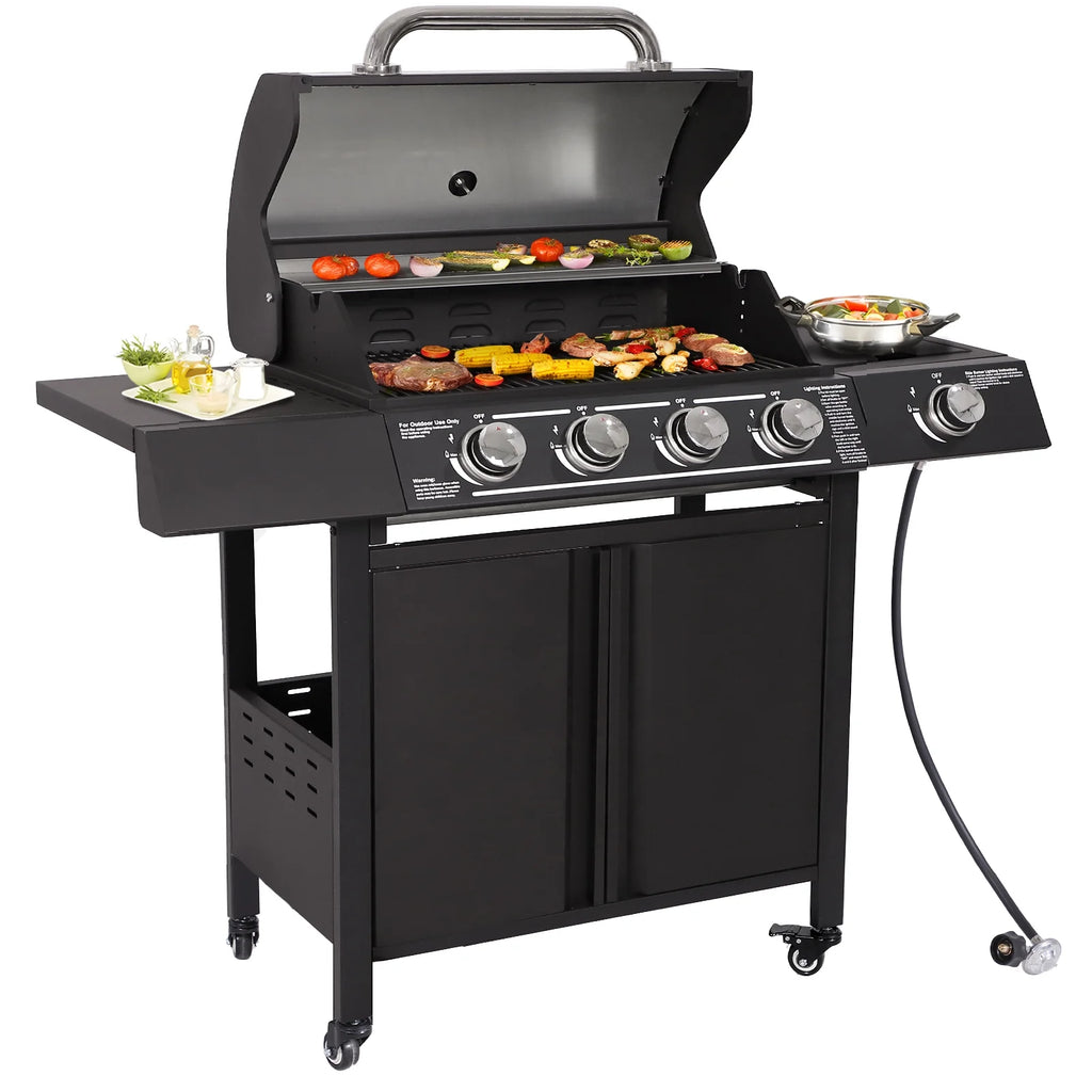 4-Burner Propane Gas Grill with Side Burner V165
