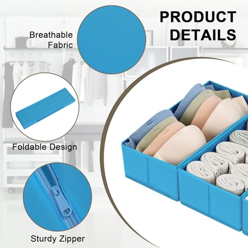 Set of 4 Light Grey Fabric Drawer Organizer Q94216