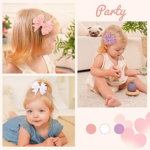 Velvet Hair Bows, 20PCS 3" Alligator Clips T63728