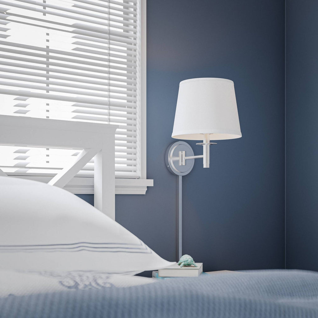Brushed Steel Swing Arm Wall Lamp D9505