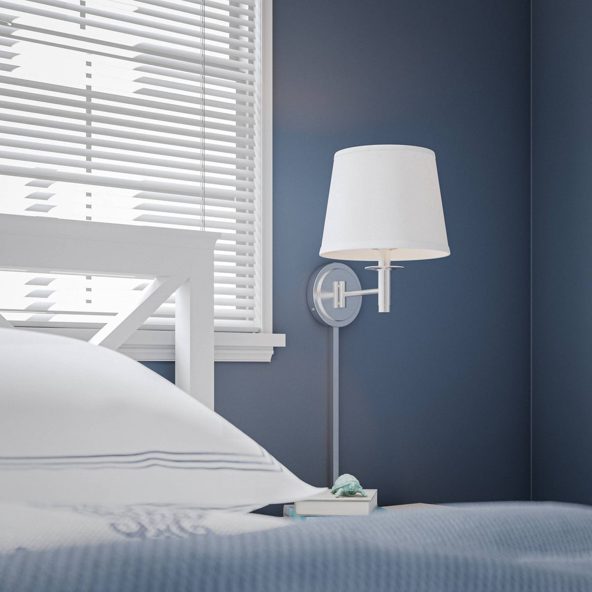 Brushed Steel Swing Arm Wall Lamp D9505