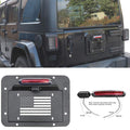 Spare Tire Delete License Plate Relocation Kit with Plate Light and Third Brake Light for Wrangler JK JKU Pack of 2 T94462