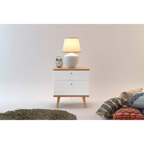 Tan 2-Drawer Nightstand B7434