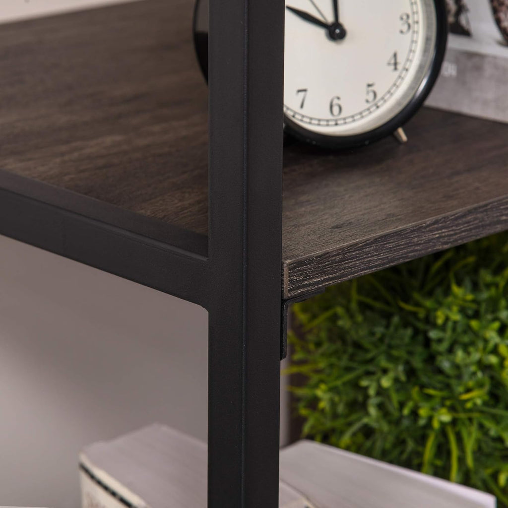 4-Tier Industrial Style Bookcase with Drawer and Cabinet Y198924