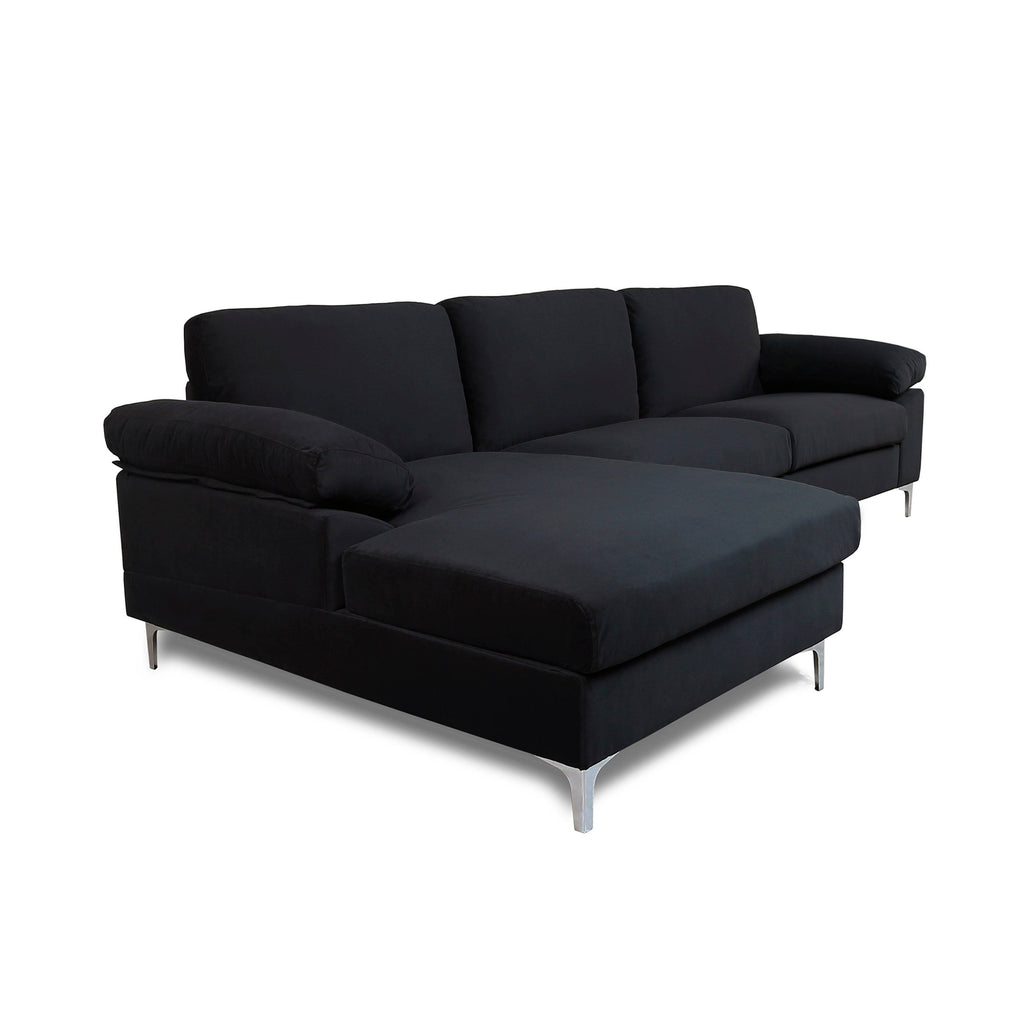 Velvet Modular Sofa Black Purple Reversible D82109